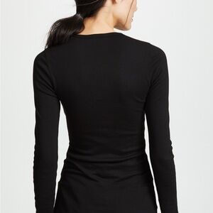 Splendid 1x1 Crewneck Long Sleeve Tee 50% Supima Cotton // 50% Modal